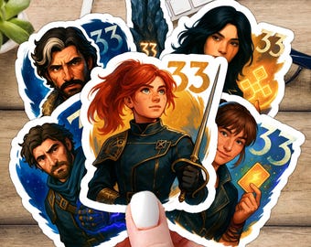 Expedition 33 Vinyl Stickers; Maelle, Gustave, Verso, Lune, Sciel, Esquie, Monoco, Monolith, MORE... Water Resistant, Clair Obscur Character