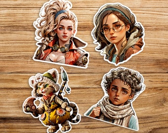 Pegatinas de vinilo de Monster Hunter Wilds Inspared / Gemma, Nata, Alma, Palico