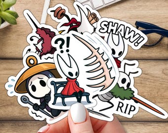 12 Silksong-Inspired Vinyl Stickers | Trap Bench, TROBBIO!, Bell Beast, Sherma, Shakra, Nuu, Seth, Baby Hornet, SHAW | Water-Resistant