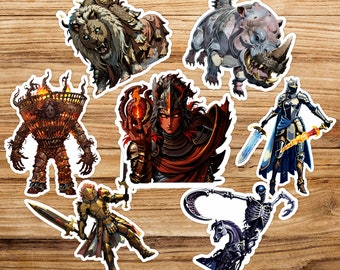 Elden Ring DLC Themed Vinyl Stickers  | Rellana, Furnace Golem, Dancing Lion, Hippopotamus, Messmer the Impaler, Promised Consort Radahn