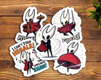 Pegatinas de Hornet / Inspiradas en Silksong / Poshanka, Fren, Hegale Shaw, Flotante, Capa