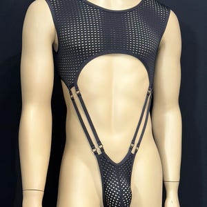 Men&#39;s Exotic Sheer Mesh Bodysuit