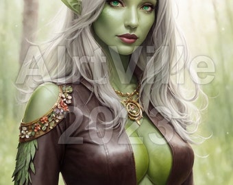 Female Elf Druid | Digital Fantasy Art | Character Concept | Instant Download