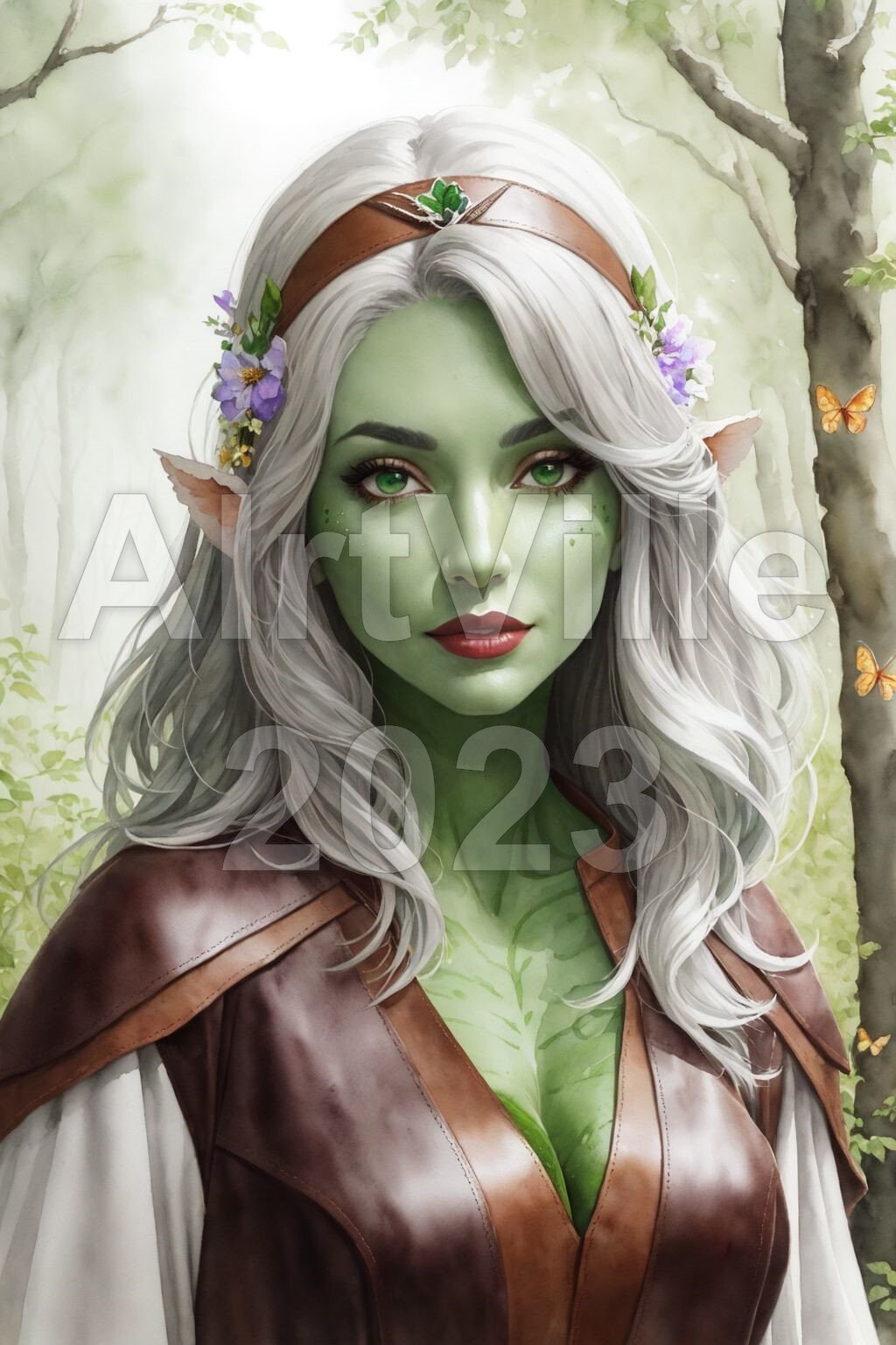 Female Elf Druid Digital Fantasy Art Character Concept Instant Download ...