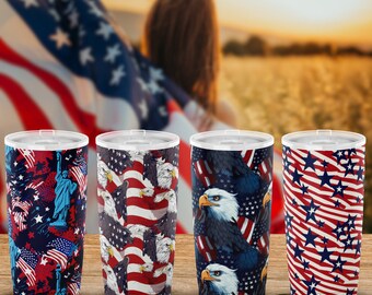 Custom USA Patriotic Design Tumbler - Travel Mug - Drinkware