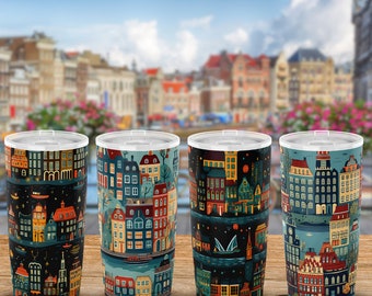 Custom Amsterdam Design Tumbler - Travel Mug - Drinkware