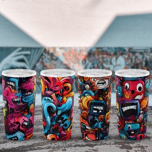 Custom Graffiti Art Design Tumbler / Travel Mug