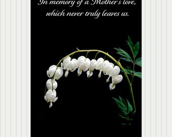 Elegante biglietto di condoglianze in memoria dell'amore materno, download digitale