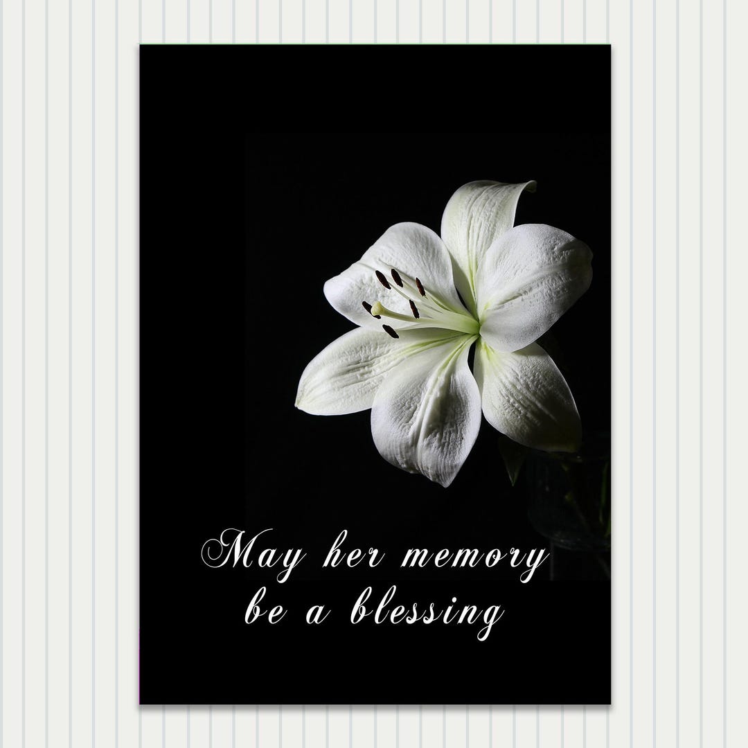 May Her Memory Be a Blessing Mourning Card - Etsy