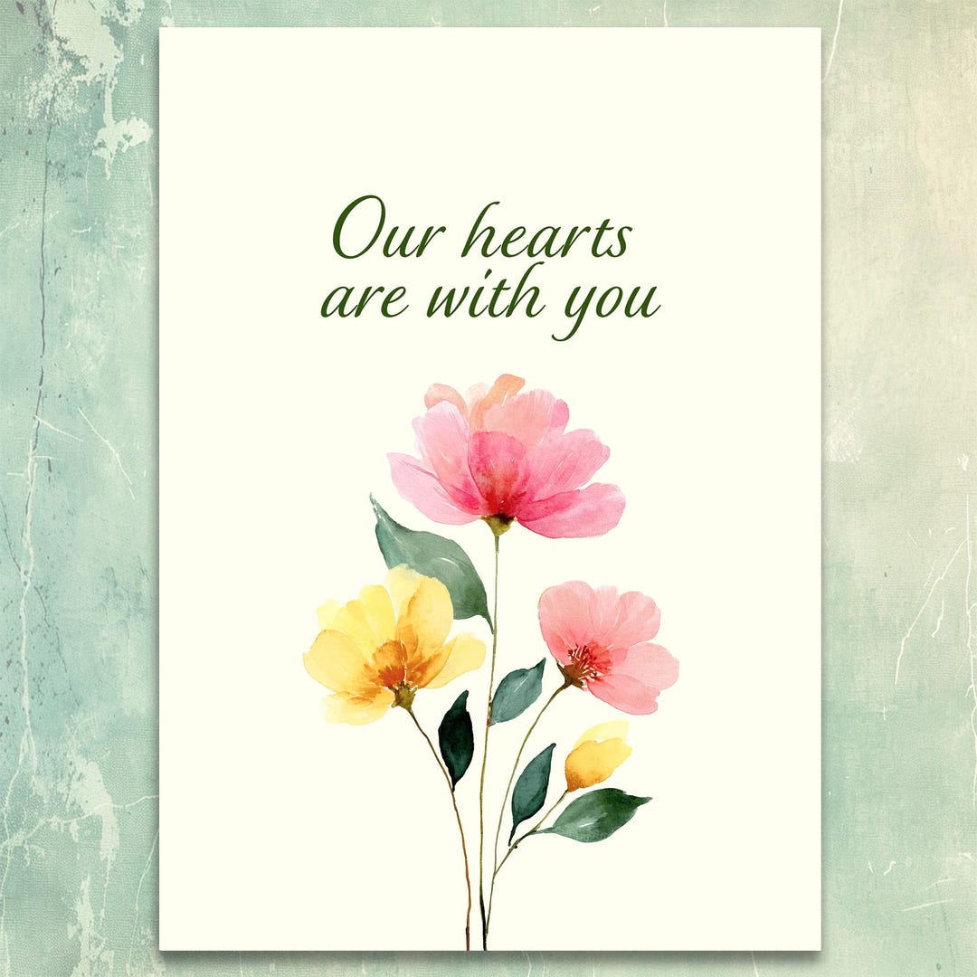 Our Hearts Are With You Sympathy Card - Etsy