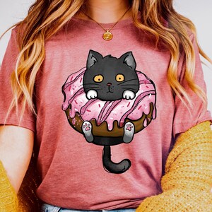 Cat Donut Shirt Doughnut T shirt Dessert Food Lover Baker Gift Donut Shirt Donut Birthday Cat Shirt Cat Lover Shirt Foodie Shirt Etsy UK