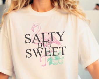 Salty but Sweet Flamingo Shirt, Trendy T-shirt, Flamingo Lover Tee Summer Vibes T-Shirt, Vintage Falmingo Shirt, Retro Summer Tee Shirt Her