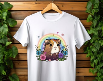 Cute Guinea Pig Shirt, Funny Animal shirt, Guinea Pigs Youth Shirt, Kids Shirt, Rodent Pet Lover, Guinea Pigs Lover Gift, Floarl PEt Shirt