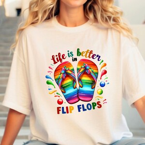 Beach Vacation T-Shirt I Love Summer Flip Flops Tee Beach Vacation T-Shirt I Love Summer Flip Flops Tee