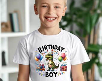 Birthday Boy Kids Shirt, T-Rex Boy Tee, Kids Tee for T-Rex Lovers, T-rex fan Kid Tee, Grandson Shirt for Birthday, Birthday Gift for Son