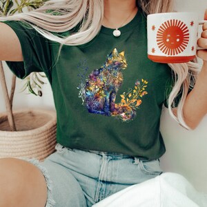 Cat Mom Shirt Floral Cat Shirt Purr Shirt Animal Lover Tee Cat Lovers ...