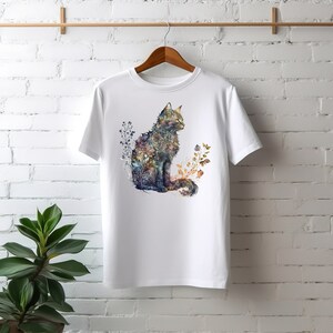 Cat Mom Shirt Floral Cat Shirt Purr Shirt Animal Lover Tee Cat Lovers ...
