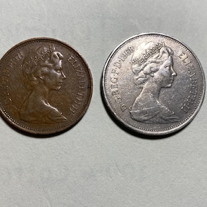 United Kingdom - (lot of 2 coins) 2 New Pence & 10 New Pence