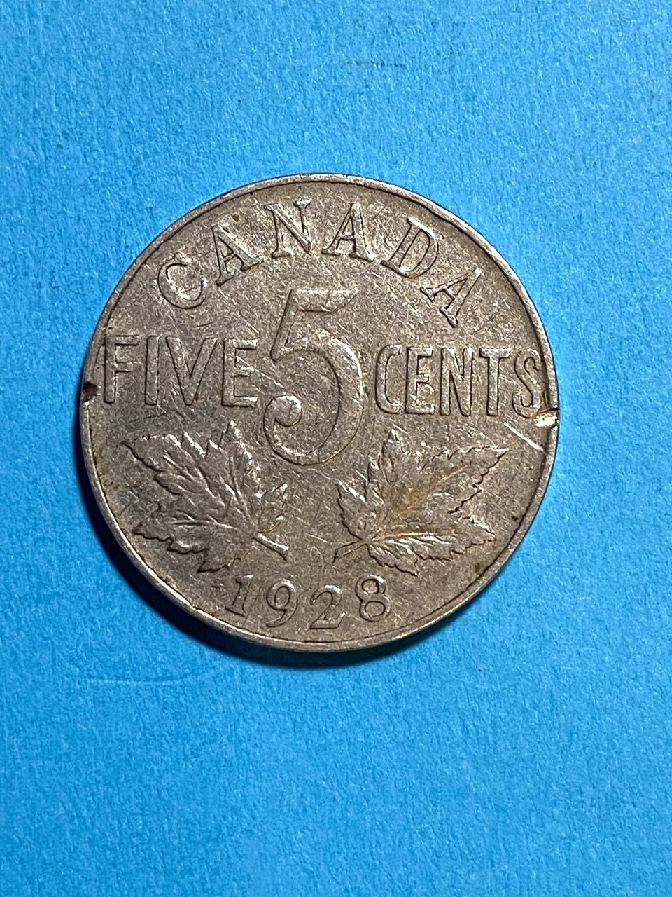 1928 Canada 5 Cent Coin - Etsy