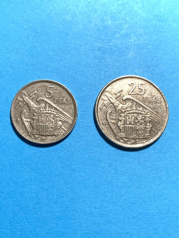 4102【スペイン】5ペセタ銅貨 硬貨 古銭 100枚セット 1957 年 スペイン