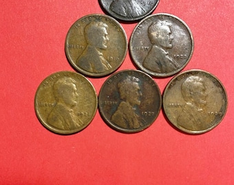 リンカーン セント (6 枚セット) 1910、1919、1920、1924、1927、1929