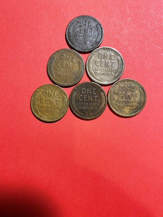 リンカーン セント (6 枚セット) 1910、1919、1920、1924、1927、1929