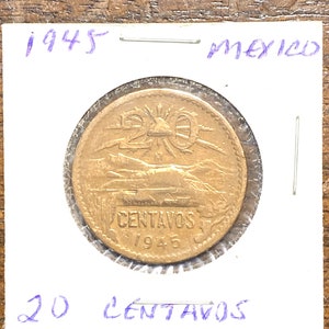 1945 Mexico - 20 Centavos Coin