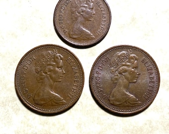 1971年エリザベス2世記念ハーフペニーコイン：英国未流通ブロンズ