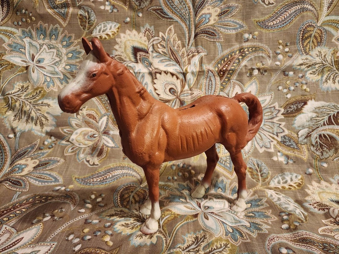 Vintage Cast Iron Horse Piggy Bank 10 Tall - Etsy