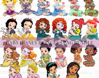 Baby Princess png, Princess png Cricut files, Baby Princess Clipart, Baby cinderella png, baby belle png, baby rapunzel png