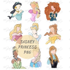 All Princess png, Princesses Watercolor background png, Cinderella png, aurora png, Snow White png