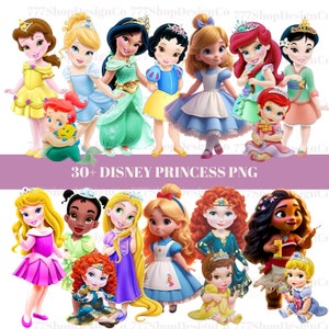 Baby prinses png, prinses png Cricut-bestanden, baby prinses Frozen Elsa Clipart, Baby Assepoester png, baby belle png, baby rapunzel png
