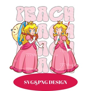 Princess Peach Png, Princess Svg, Games Svg, Princess Bundles, Super Mario png