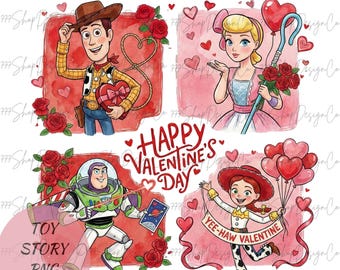 Valentines Toy Story PNG Bundle, Happy Valentines Day Png,You Got A Friend In Me Png, Toy Story png, Woody Buzz PNG , Friendship png