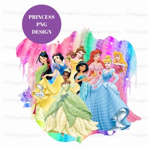 All Princess PNG, Princesses Watercolour background , Princess png clipart design, Cinderella, ariel, aurora png, Snow White png