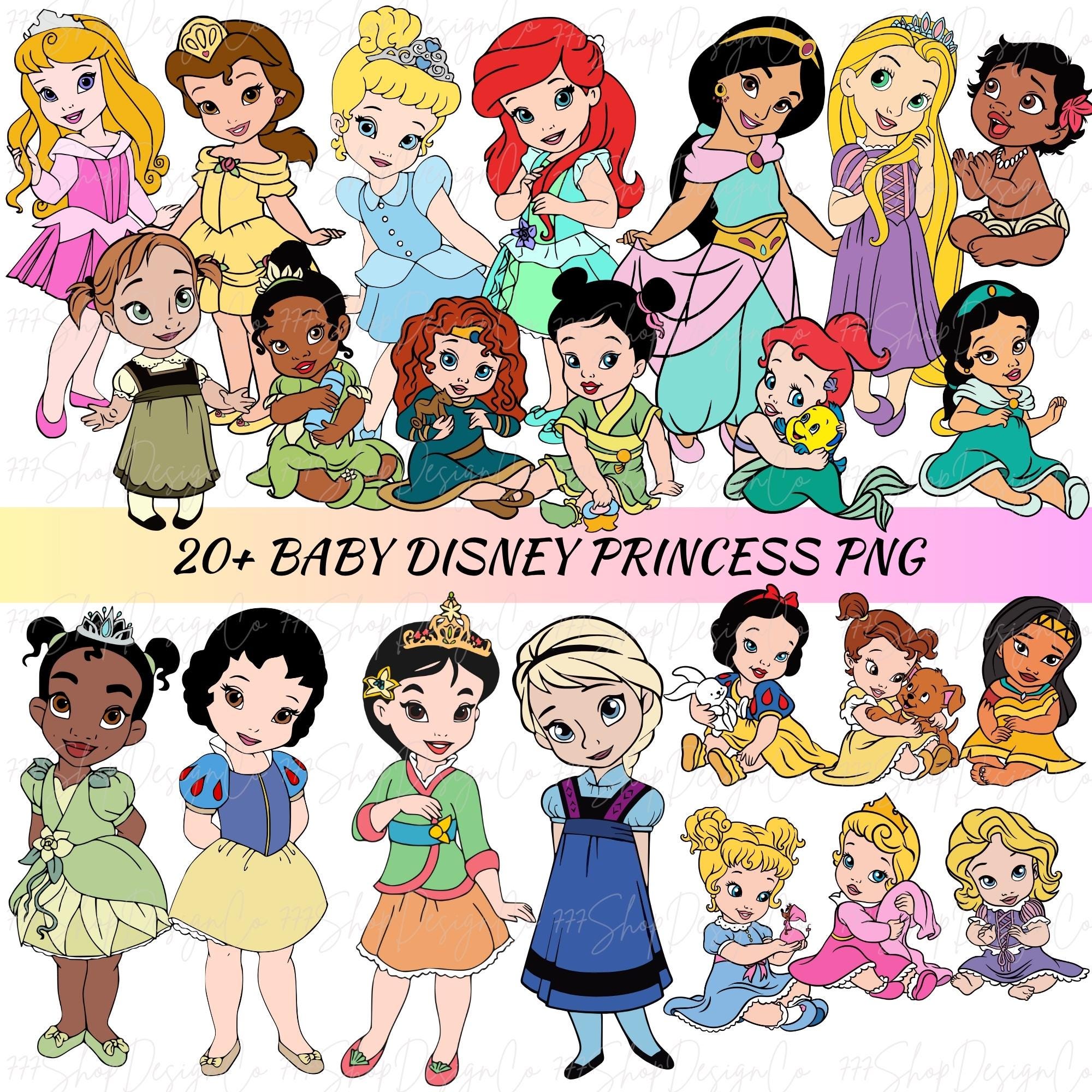 Baby Princess png, Princess png Cricut files, Baby Princess Clipart, Baby cinderella png, baby belle png, baby rapunzel png