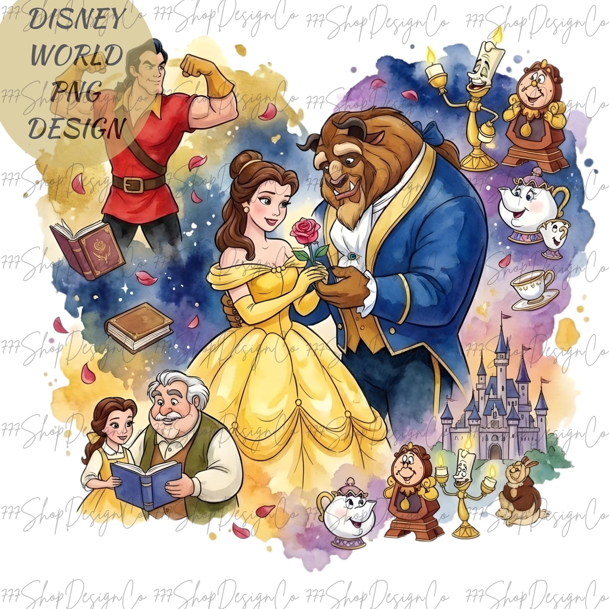 Beauty Png, Beauty and the Beast Png , Princess Png Clipart Design ...