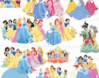 Alle Prinzessin PNG, Prinzessin PNG-Bundle, Prinzessin Clipart, Cinderella, Ariel, Aurora png, Schneewittchen svg