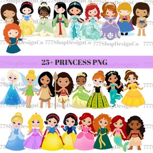 Baby Princess png, Princess png Cricut files, Baby Princess Clipart, Cinderella png, Belle png, baby rapunzel png
