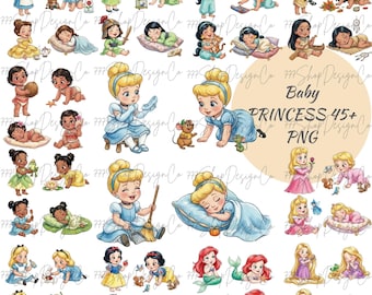 Mała Księżniczka png, Księżniczka png pliki Cricut, Clipart Mała Księżniczka, Mała Kopciuszek png, Mała Bella png, Mała Roszpunka png
