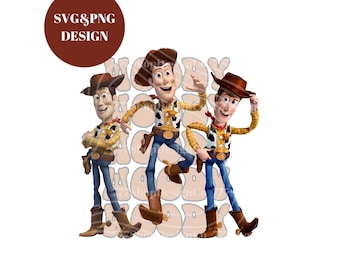 Diseño digital de Woody SVG/PNG, SVG de vaquero de Toy Story, SVG y PNG de Toy Story, Woody PNG SVG