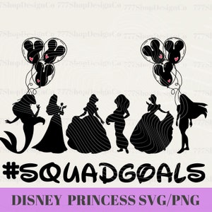 All Princess SVG/PNG, Princesses Mouse Head svg, Princess Squad svg, Cinderella, ariel, aurora png, Snow White png