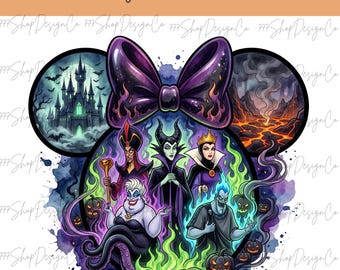 Maléfica, villana de Halloween en formato PNG, diseño retro de Maléfica, descarga digital de Halloween, La Bella Durmiente en formato PNG, Maléfica malvada y espeluznante en formato PNG.