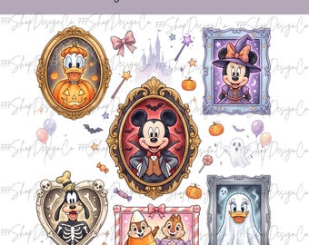 Halloween Mickey and friends Png, Halloween Mouse and Duck Friends Png, Halloween Family Vacation, Spooky Family Trip