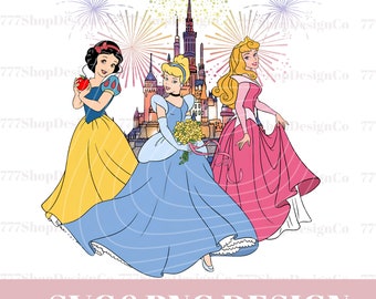 Princess png/svg, Princesses Castle background svg, Castle svg, Cinderella png, aurora png, Snow White svg