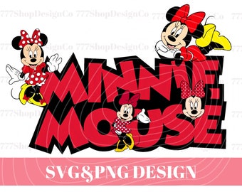 Minnie Mouse Svg&Png, Ratón Svg, Princesa Svg, Cumpleaños de Minnie, Cabeza de Minnie Svg, Clipart de Minnie Mouse