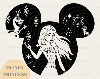 Princess SVG/PNG, Princesses Mouse Head SVG, Princess Png, Family Trip svg, Elsa svg, Frozen svg