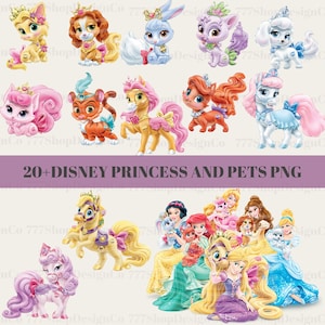 Princess png, Princess Pets png Cricut files, Baby Princess Pets Clipart, Palace Pets png bundle