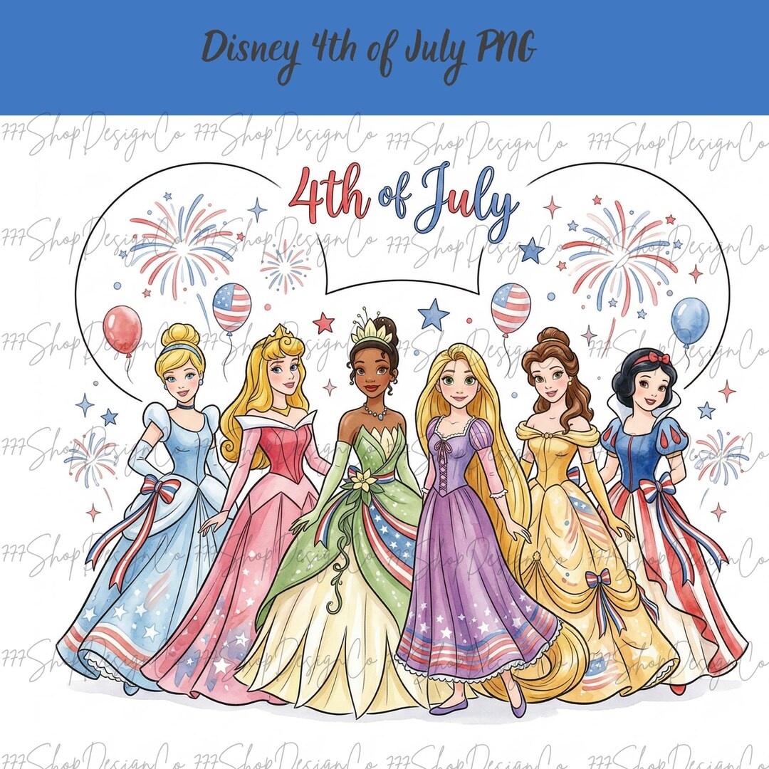 All Princess 4th of July PNG , USA 250th Anniversary Princesses Mouse ...