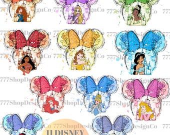 Princess Castle png, Mouse Head png,Princesses Watercolor Castle png ,Family Trip Png Watercolor Princess Png, Cinderella, ariel, aurora png